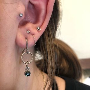 Homemade green jewel earrings